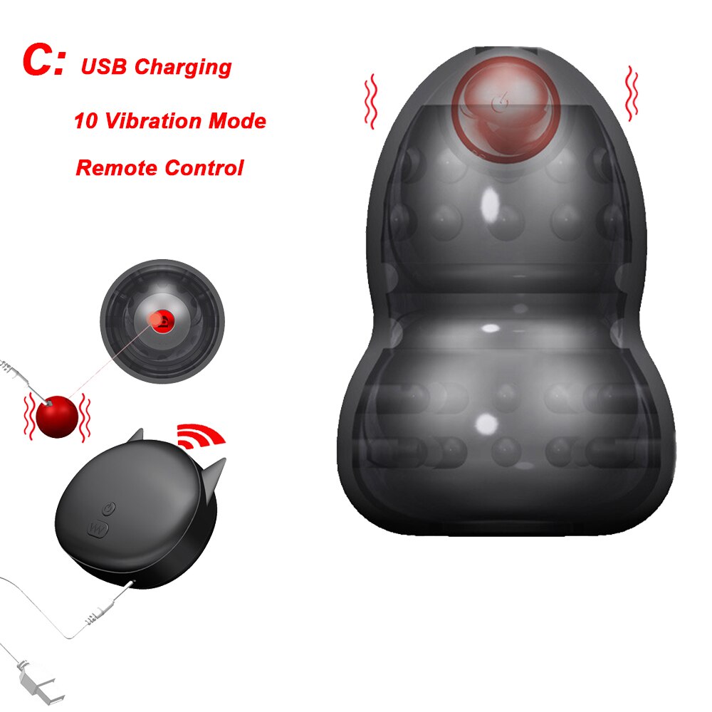 Remote Control Glans Vibrators Male Masturbation Adult Sex Toy for Men Glans Trainer Male Delay Lasting Trainer Vibrators - buysextoyth