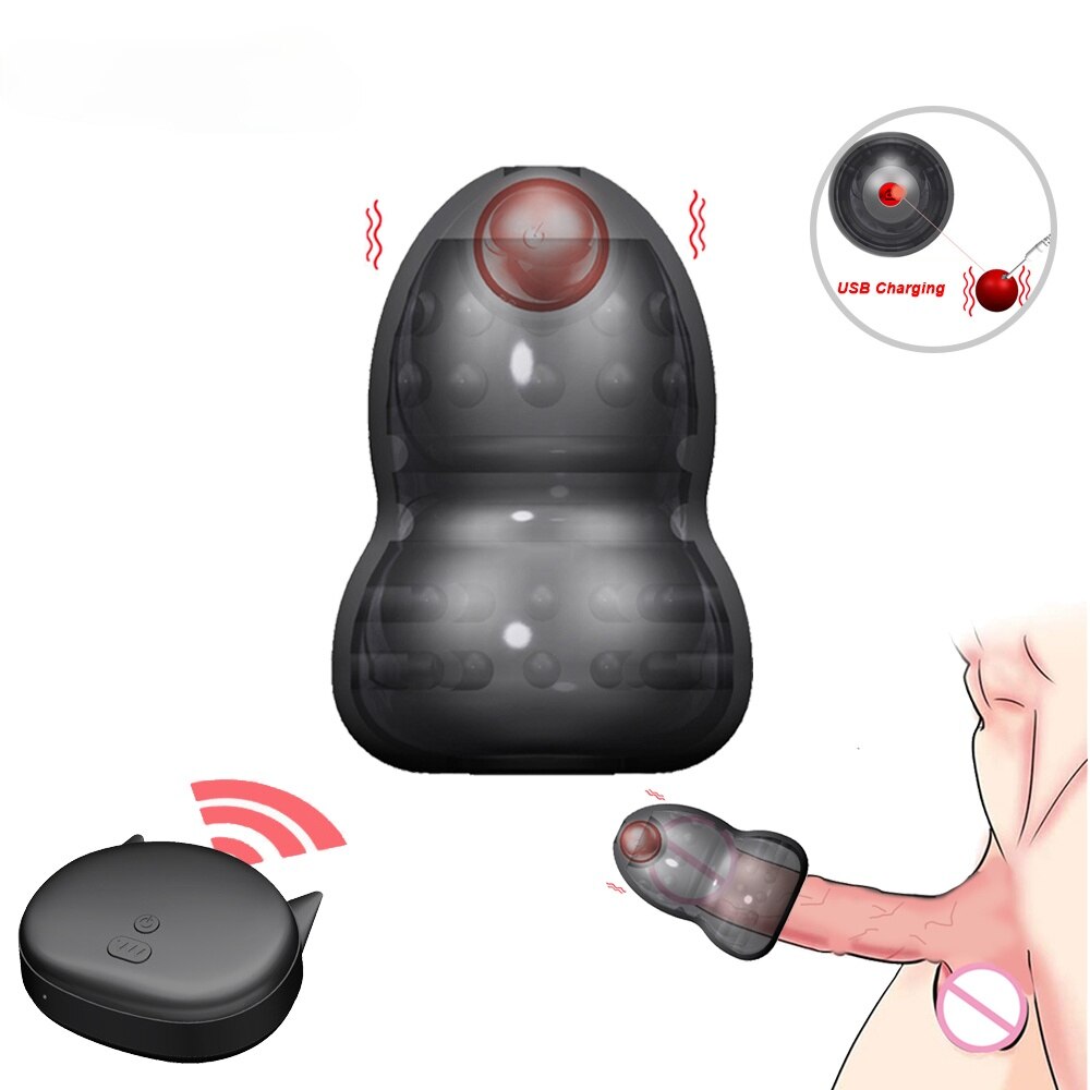 Remote Control Glans Vibrators Male Masturbation Adult Sex Toy for Men Glans Trainer Male Delay Lasting Trainer Vibrators - buysextoyth