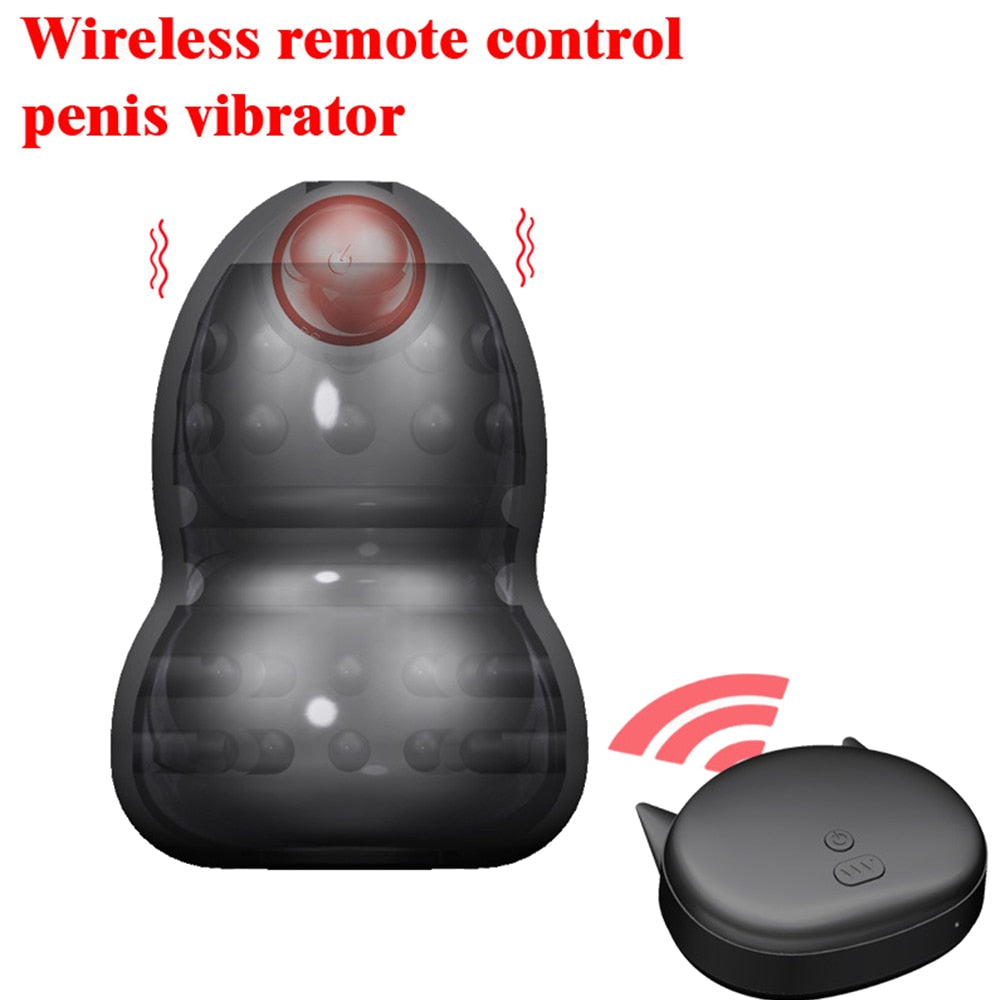 Remote Control Glans Vibrators Male Masturbation Adult Sex Toy for Men Glans Trainer Male Delay Lasting Trainer Vibrators - buysextoyth