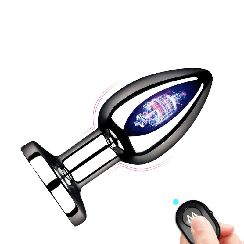 Remote Control Metal Anal Plug Vibrators Adult Vagina Dilator Women Sex Toys Butt Plug SM Outdoor Play Anus Expansion Beads - buysextoyth