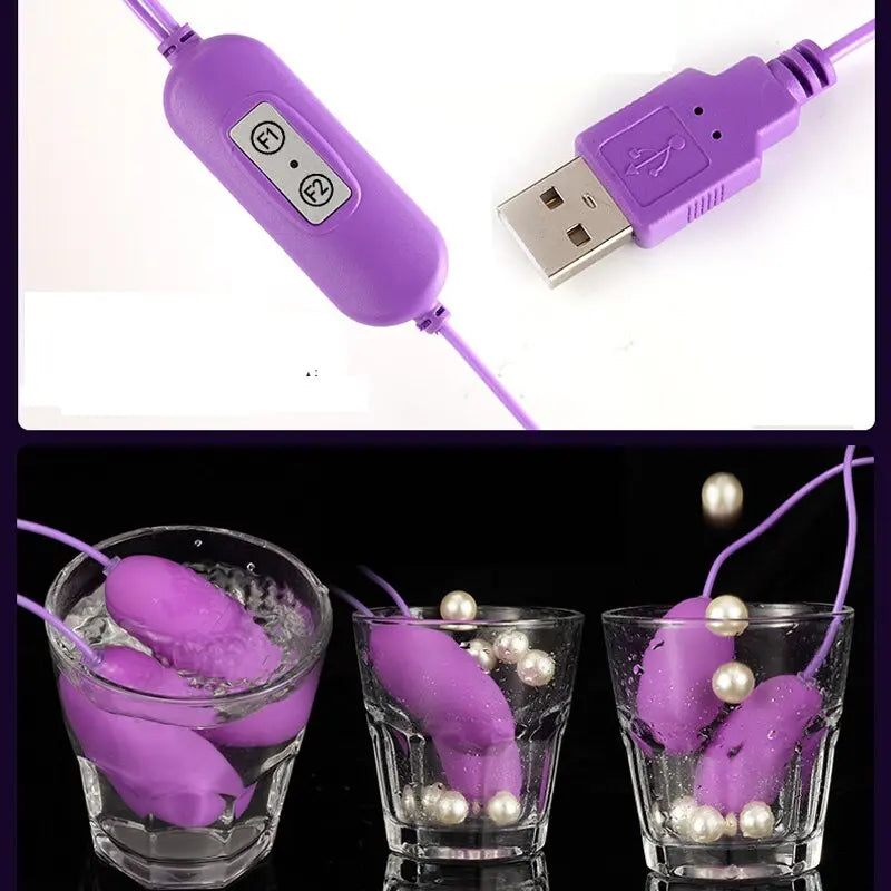 Remote Control Vibrating Egg Sex Toys for Women Clitoris Stimulator USB Charger Double Jump Egg Female Masturbation Sex Shop - buysextoyth