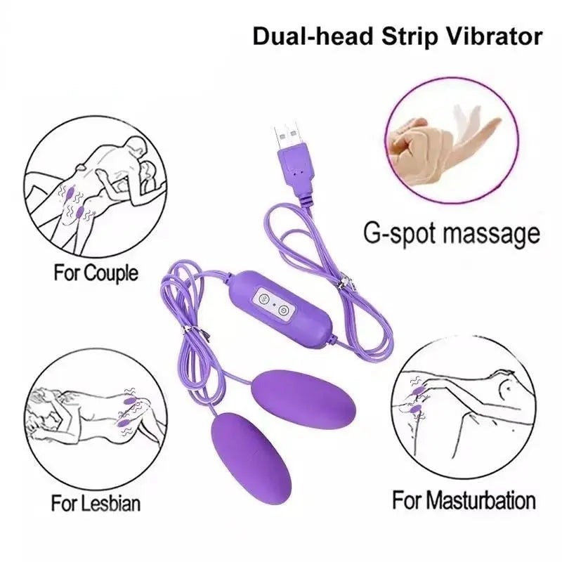 Remote Control Vibrating Egg Sex Toys for Women Clitoris Stimulator USB Charger Double Jump Egg Female Masturbation Sex Shop - buysextoyth