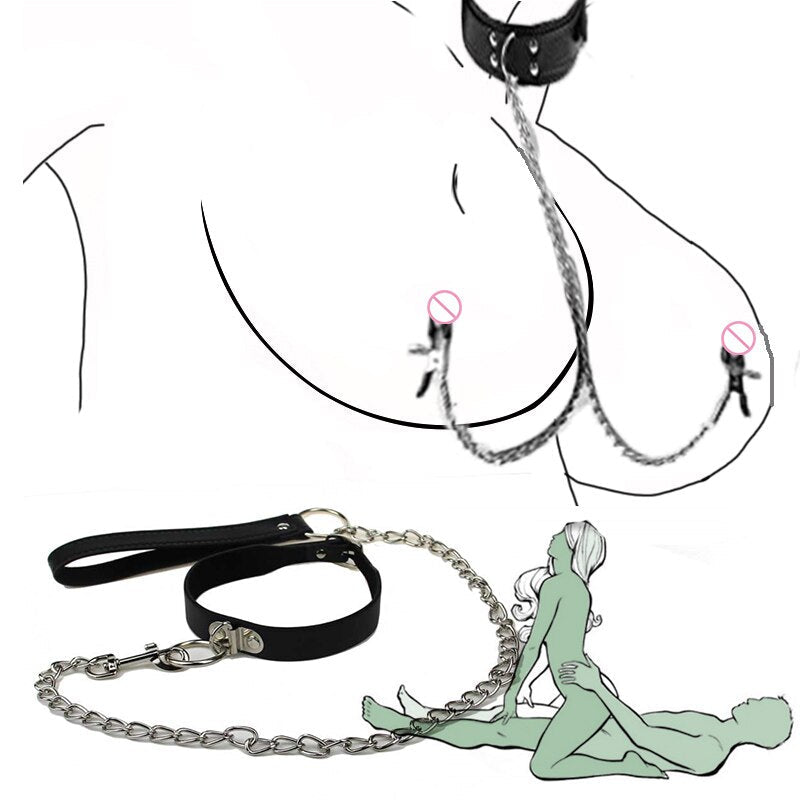 Restraint Handcuffs Neck Sex Collar Leash Bedroom Flirting BDSM Slave Sex Toys for Women Couples Games No Anal Plug Sexy Toys - buysextoyth