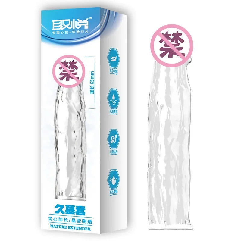 Reusable Penis Extend Sleeve Realistic Dildo Sex Accessories Ring Adult Sex Toy for Men Dildo Condom Cock Erotic Product Shop 18 - buysextoyth