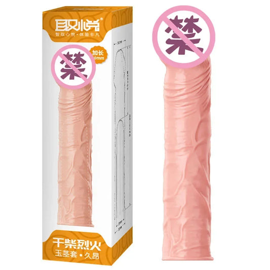 Reusable Penis Extend Sleeve Realistic Dildo Sex Accessories Ring Adult Sex Toy for Men Dildo Condom Cock Erotic Product Shop 18 - buysextoyth