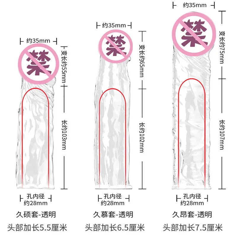 Reusable Penis Extend Sleeve Realistic Dildo Sex Accessories Ring Adult Sex Toy for Men Dildo Condom Cock Erotic Product Shop 18 - buysextoyth