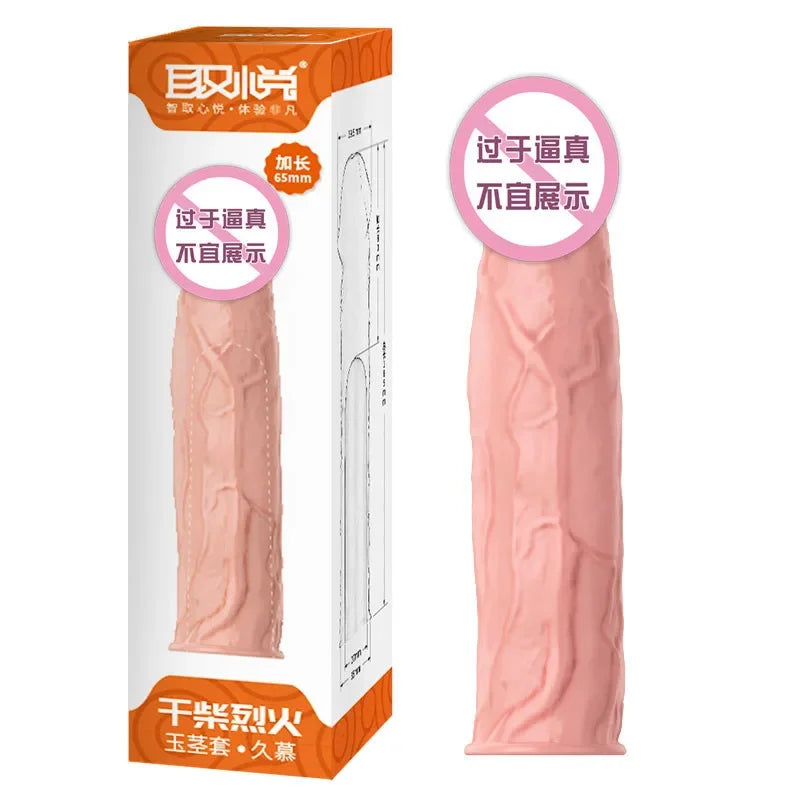 Reusable Penis Extend Sleeve Realistic Dildo Sex Accessories Ring Adult Sex Toy for Men Dildo Condom Cock Erotic Product Shop 18 - buysextoyth