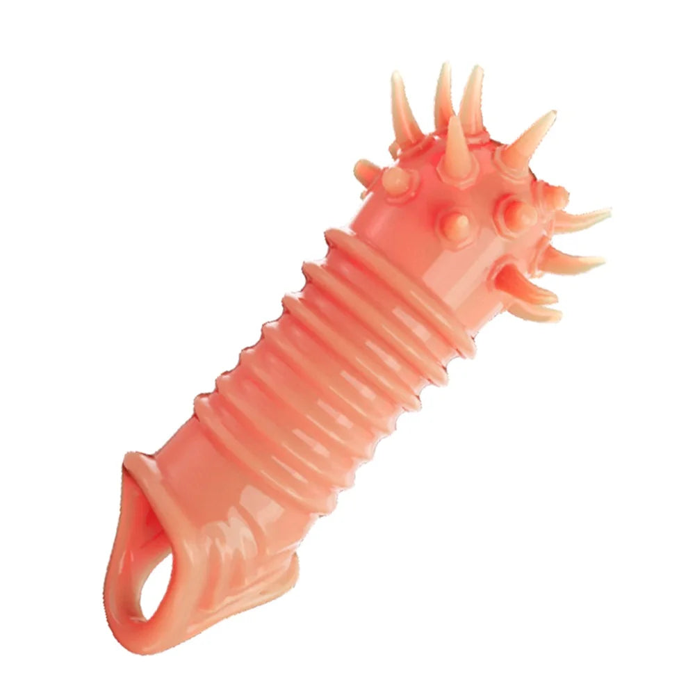 Reusable Penis Extender Cock Rings Delay Ejaculation Penis Condoms Dick Sleeve Silicone Glans Cover Enlargement Sex Toys For Men - buysextoyth