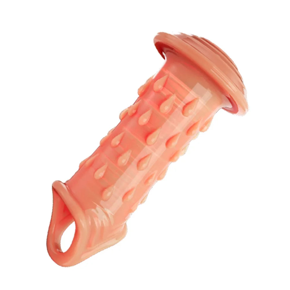 Reusable Penis Extender Cock Rings Delay Ejaculation Penis Condoms Dick Sleeve Silicone Glans Cover Enlargement Sex Toys For Men - buysextoyth