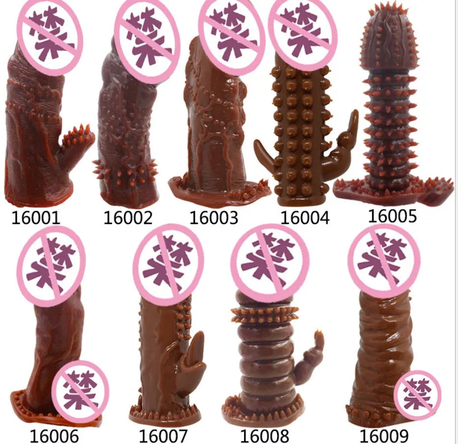 Reusable Penis Sleeve Penis  Condom Cock Dick Sex Toys For Men Enlargement Time Delay - buysextoyth