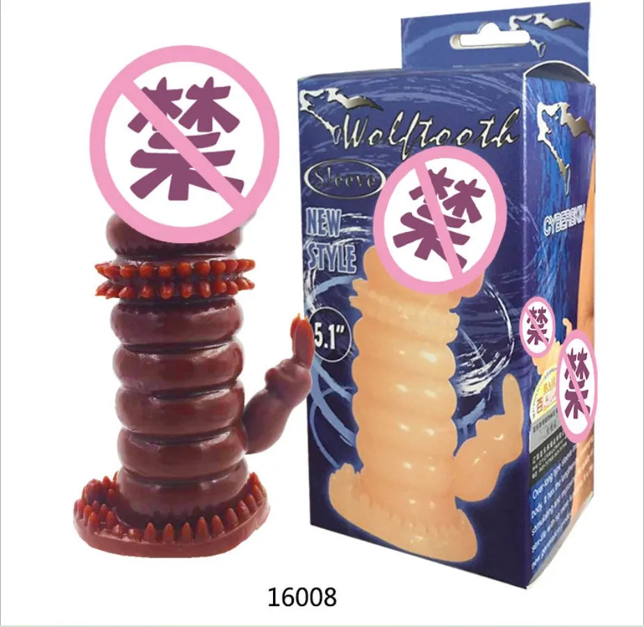 Reusable Penis Sleeve Penis  Condom Cock Dick Sex Toys For Men Enlargement Time Delay - buysextoyth