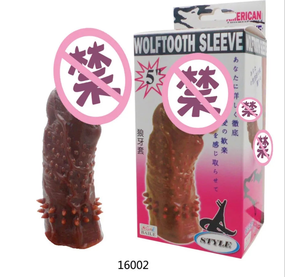 Reusable Penis Sleeve Penis  Condom Cock Dick Sex Toys For Men Enlargement Time Delay - buysextoyth