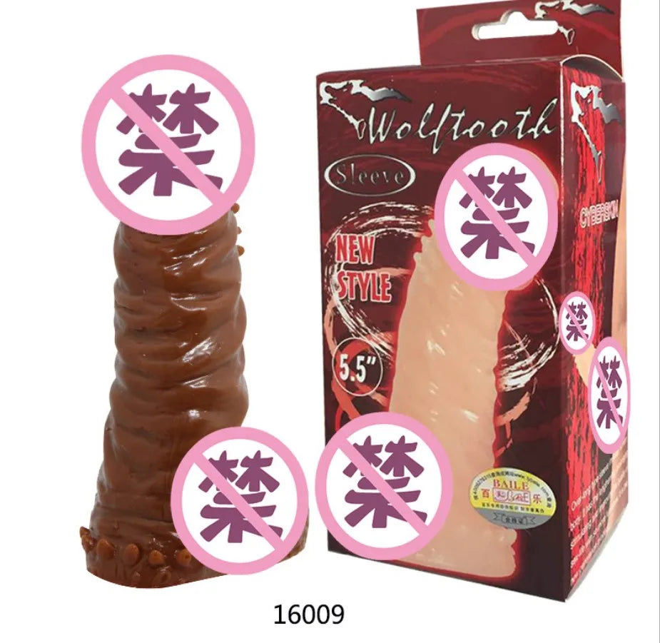 Reusable Penis Sleeve Penis  Condom Cock Dick Sex Toys For Men Enlargement Time Delay - buysextoyth