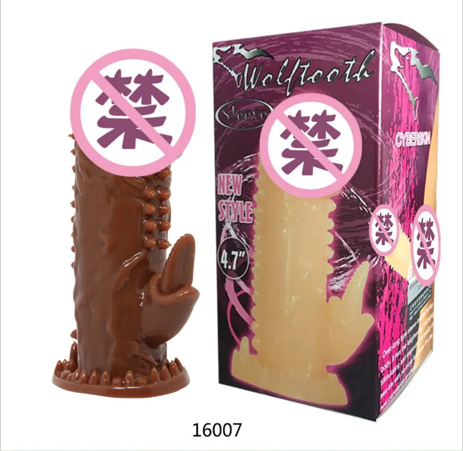 Reusable Penis Sleeve Penis  Condom Cock Dick Sex Toys For Men Enlargement Time Delay - buysextoyth