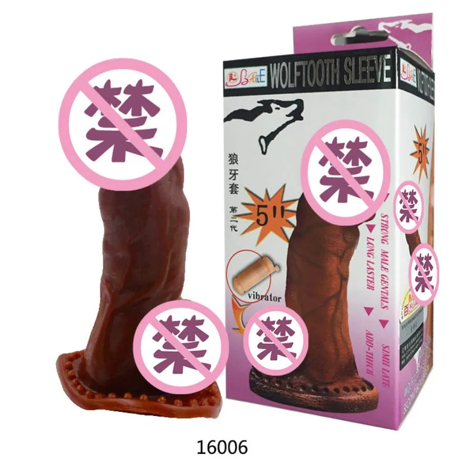 Reusable Penis Sleeve Penis  Condom Cock Dick Sex Toys For Men Enlargement Time Delay - buysextoyth