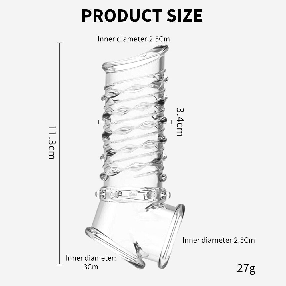 Reusable Penis Sleeve Soft Glans Penis Enlarger Extender Delay Ejaculation Cock แหวนแขนของเล่นสำหรับผู้ใหญ่สำหรับผู้ใหญ่สินค้าเร้าอารมณ์ - buysextoyth