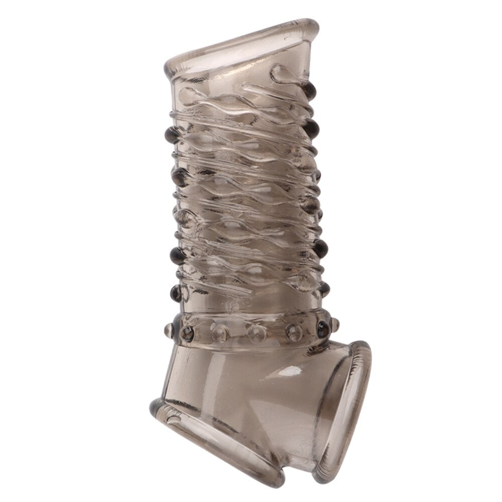 Reusable Penis Sleeve Soft Glans Penis Enlarger Extender Delay Ejaculation Cock แหวนแขนของเล่นสำหรับผู้ใหญ่สำหรับผู้ใหญ่สินค้าเร้าอารมณ์ - buysextoyth