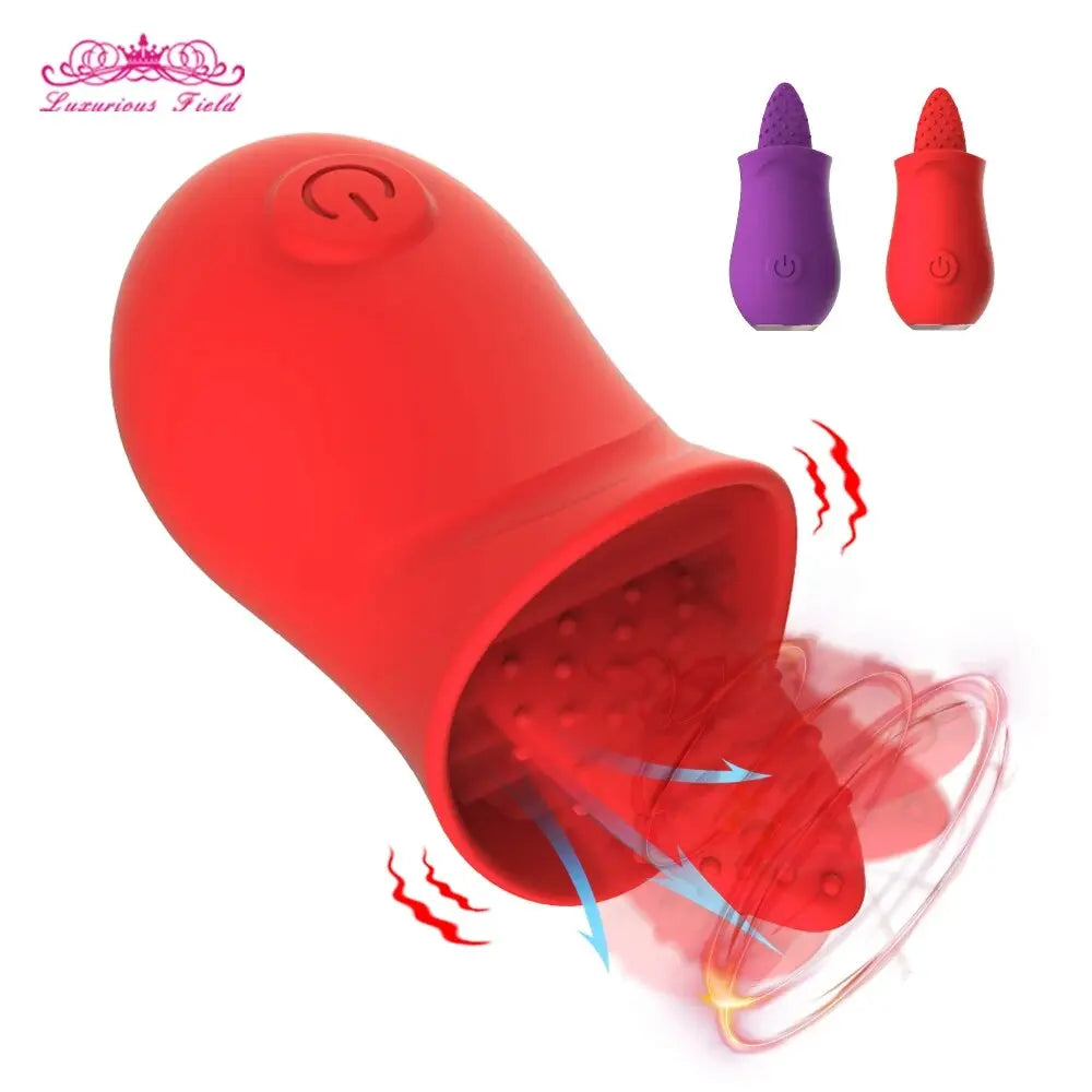 Rose Clitoris Stimulation Vibrator for Women G Spot VibrationTongue Licking Oral Vagina Nipple Massager Female Masturbator - buysextoyth