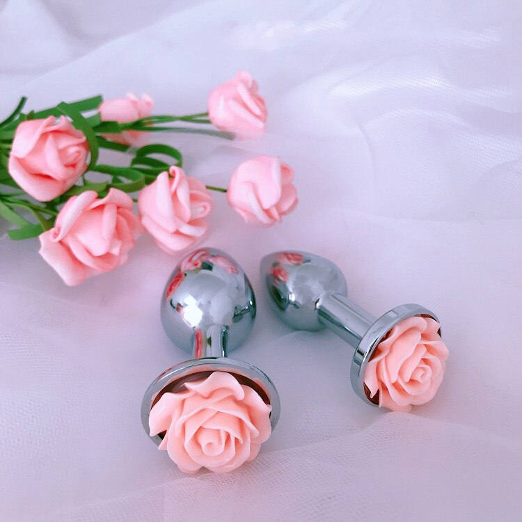Rose Flower Anal Plug for Men and Women  Masturbator Adult Sex Goods Stainless Steel Butt  Toys  Adults  Products - buysextoyth