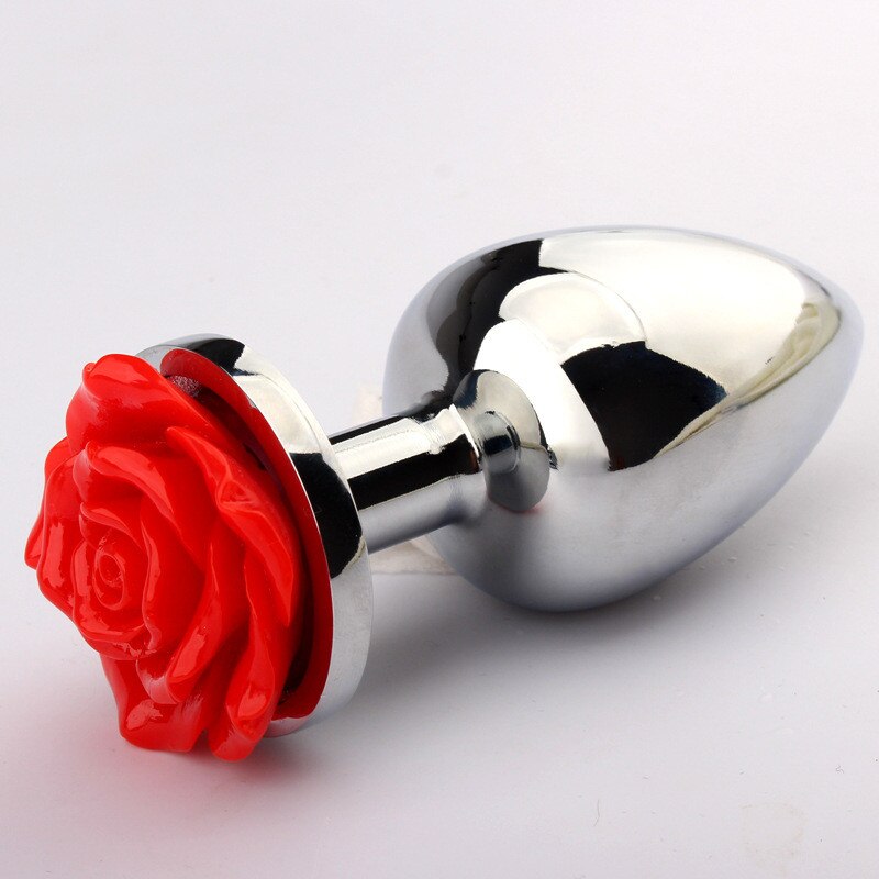 Rose Flower Anal Plug for Men and Women  Masturbator Adult Sex Goods Stainless Steel Butt  Toys  Adults  Products - buysextoyth