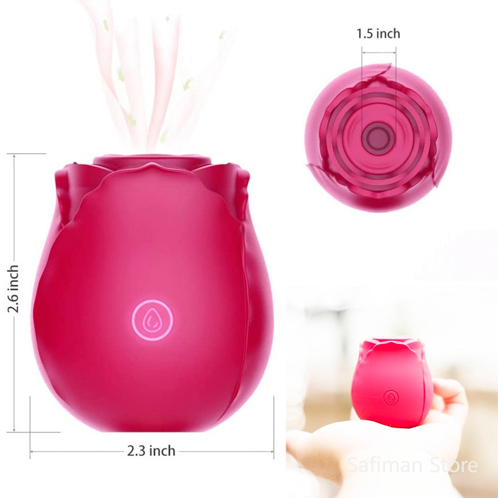 Rose Sucking Vibrators Nipple Sucker Oral Sucker Clitoris Stimulation Powerful Vibrators Sex Toys for Women Rose Vibator Toy - buysextoyth