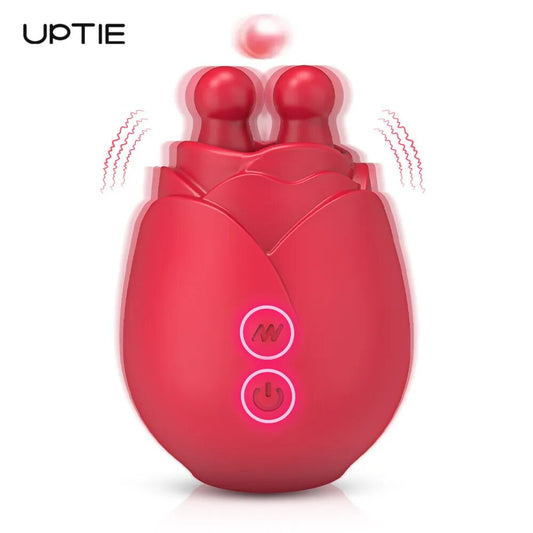 Rose Toy Vibrator for Women with Wiggling Tongue Licking 10 Modes Nipple Clitoris Stimulator Sex Toys Goods for Adults Female - buysextoyth