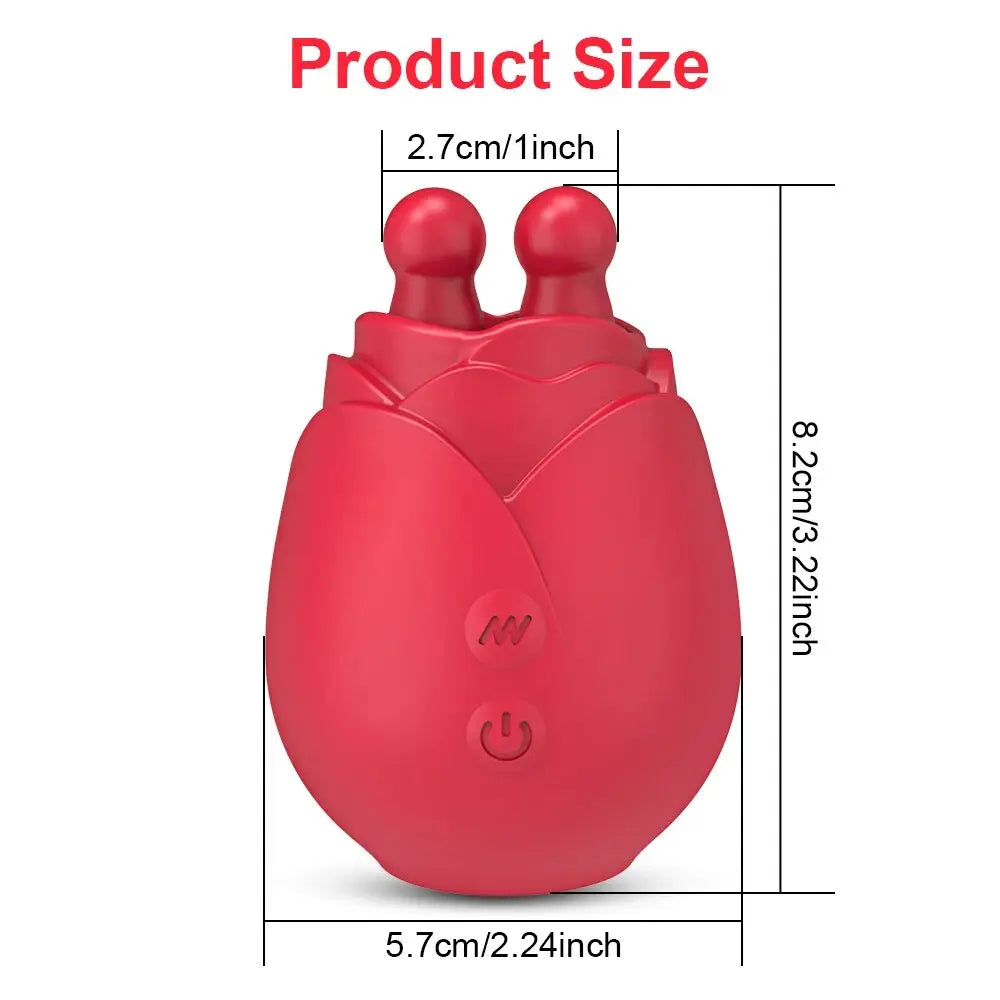 Rose Toy Vibrator for Women with Wiggling Tongue Licking 10 Modes Nipple Clitoris Stimulator Sex Toys Goods for Adults Female - buysextoyth