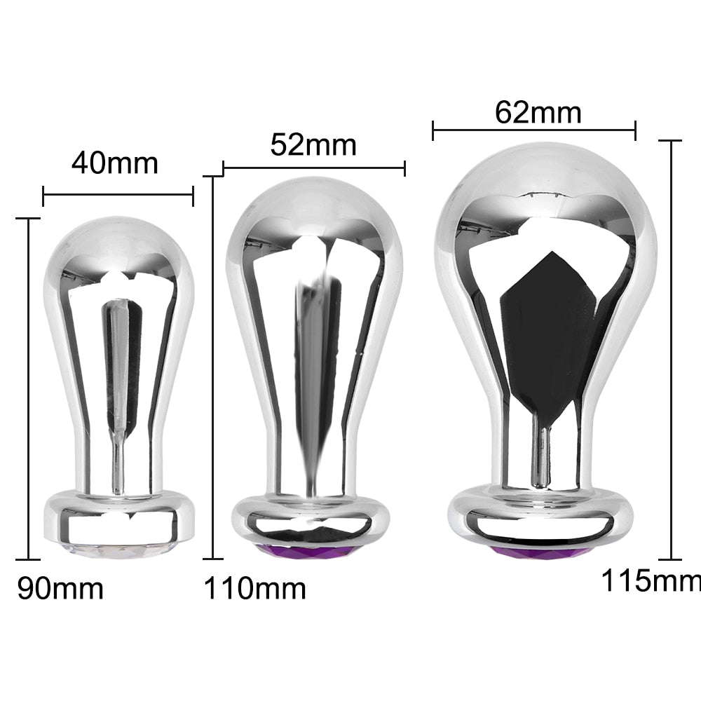 S/M/L Sex Toy Men and Women Bulbs Anal Plugs Metal Anus Dilator Anal Beads Butt Plug - buysextoyth