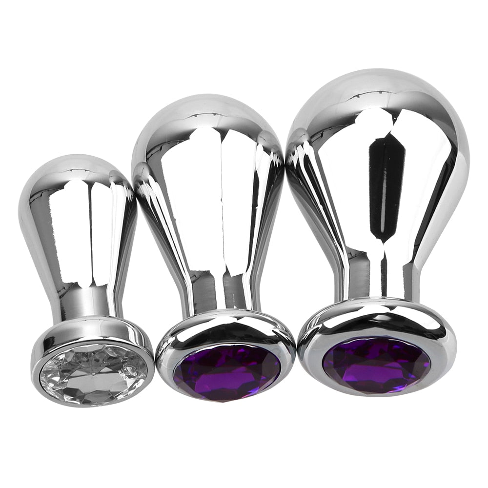 S/M/L Sex Toy Men and Women Bulbs Anal Plugs Metal Anus Dilator Anal Beads Butt Plug - buysextoyth