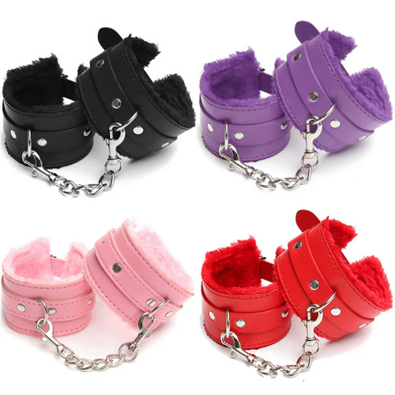 SM Handcuffs Sex Ankle Cuff BDSM Bondage Restraints Soft Plush Handcuff Adult Game 18+ Erotic Couple Sextoy Sex Supplies Shop - buysextoyth