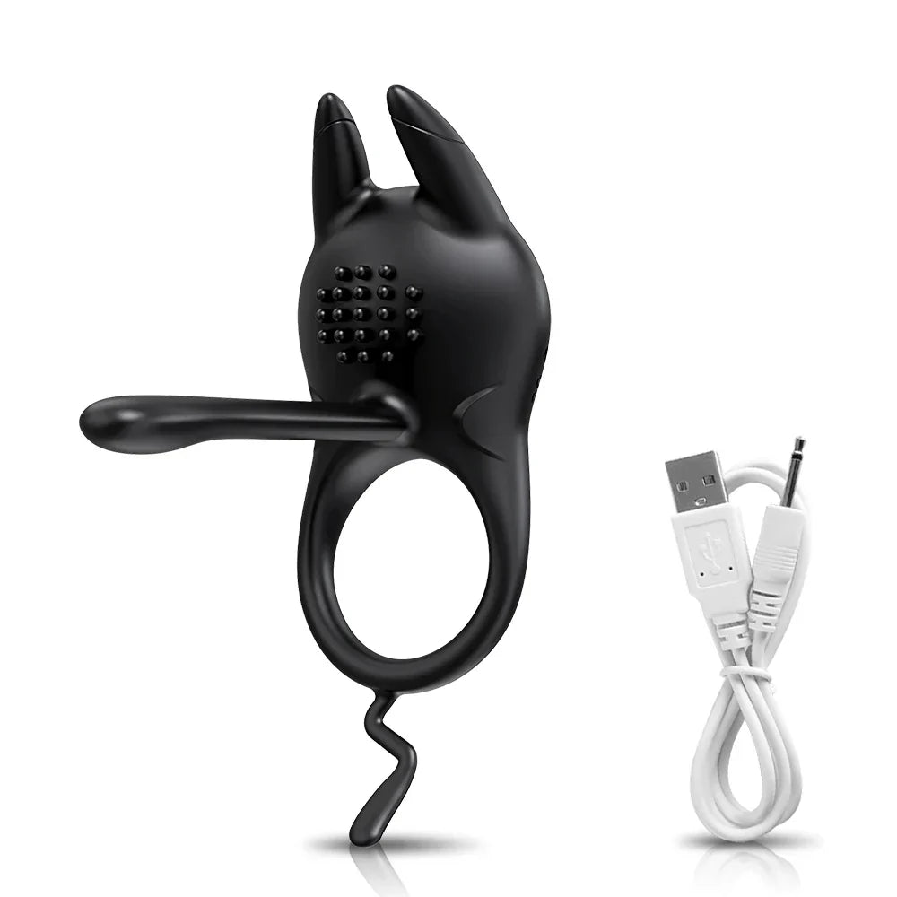 Vibrating Penis Ring for Men Delay Ejaculation Cock Ring Male Penis Massager Clitoral G Spot Stimulation Sex Toys for Couples - buysextoyth