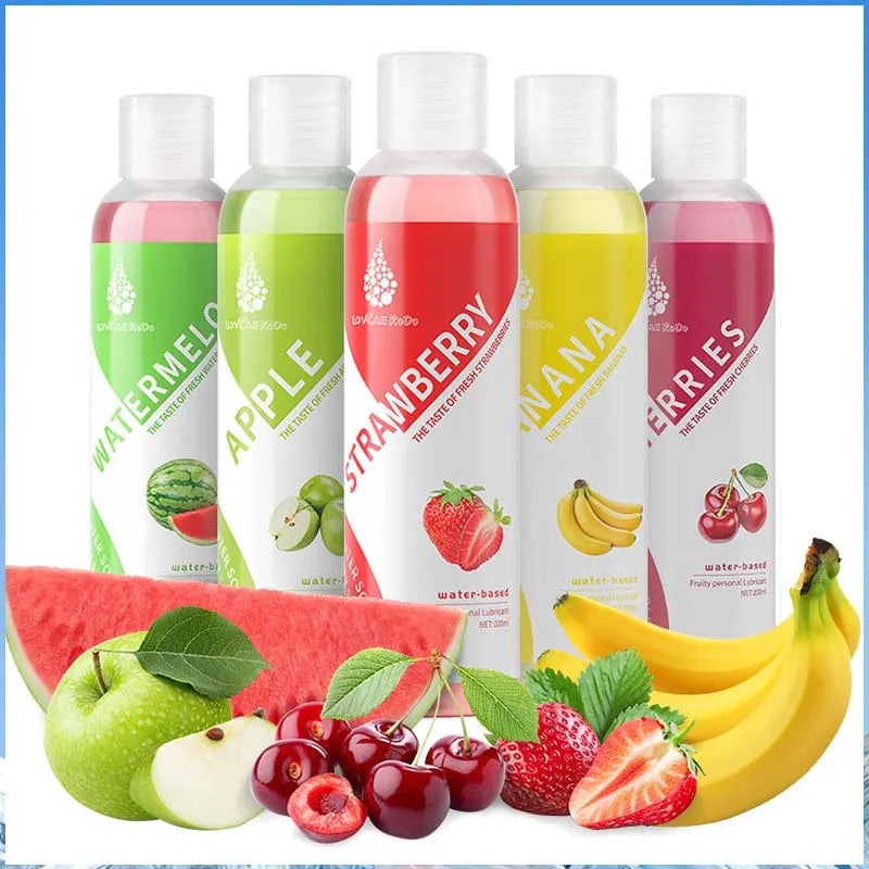 Fruit flavor Water Based Lubricant Lube Lubricants Gel Easy To Clean Products Lubricating Lotion 200ML - buysextoyth