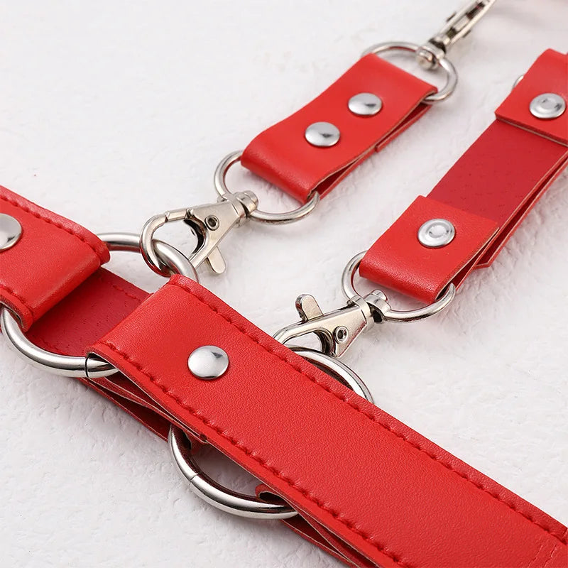 Sex Handcuffs Women's Sexy Lingerie Garter Harness Bondage Set Erotic Sex Toys for Women Strip Club Party Adult Sex Games BDSM - buysextoyth