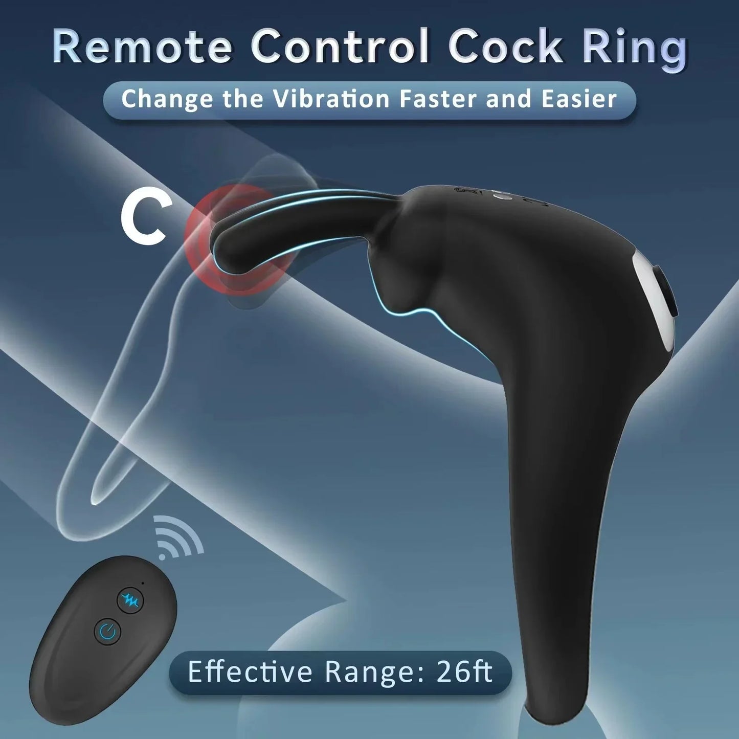 Penis Ring Vibrator Wireless Remote Control Clitoris Stimulation Delay Ejaculation Enlargement Erection For Men - buysextoyth