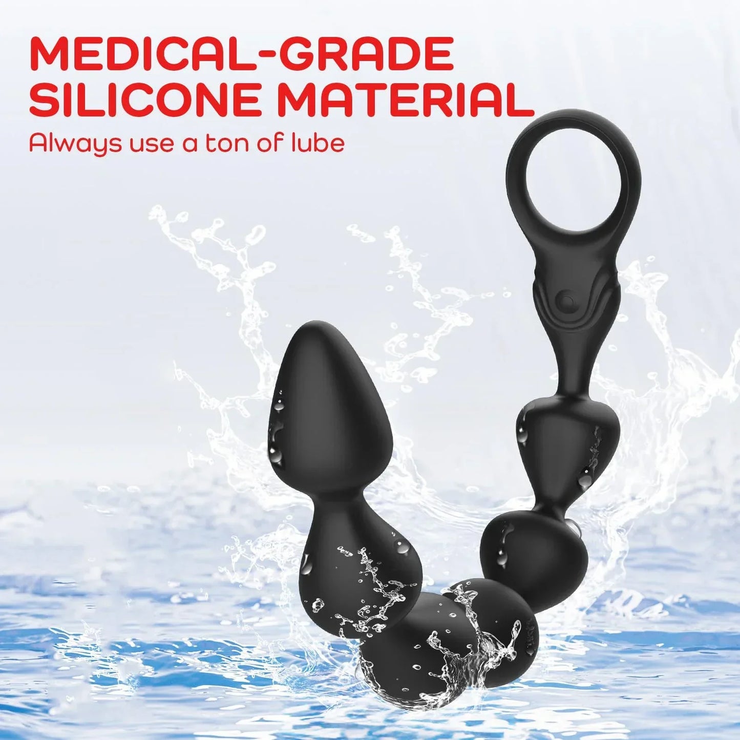 14.4 Inch Ultra-Soft Liquid Silicone Vibrating Anal Beads Butt Plug Prostate Massager Anal Sex Toys for Men Couples 18+ - buysextoyth