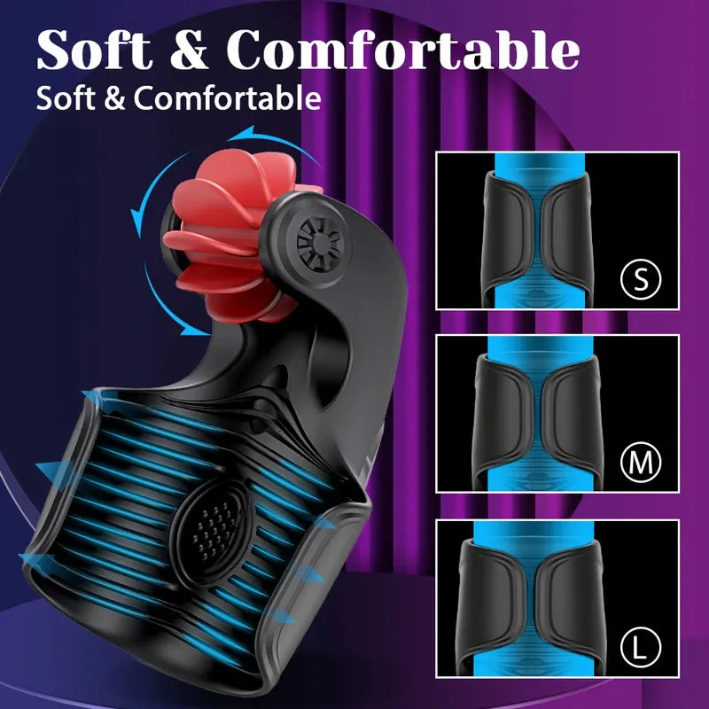 Male Rotating Licking Penis Trainer  Full Intelligent Men Tapping Lasting Glans  Exerciser Delay Endurance Vibrator Toys - buysextoyth