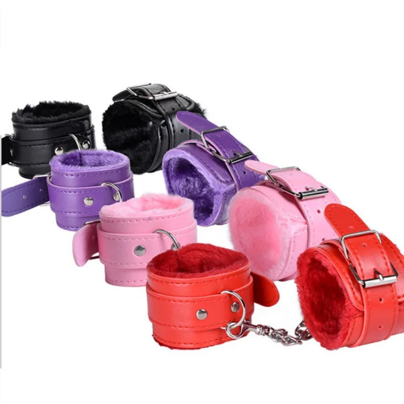 SM Handcuffs Sex Ankle Cuff BDSM Bondage Restraints Soft Plush Handcuff Adult Game 18+ Erotic Couple Sextoy Sex Supplies Shop - buysextoyth