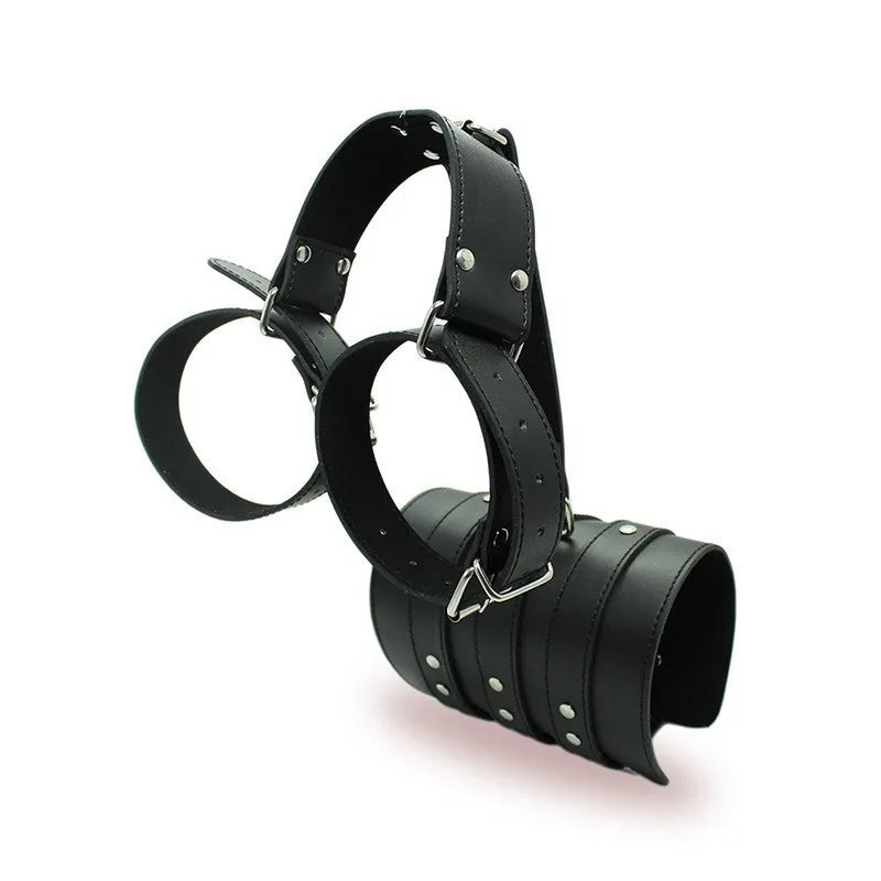 BDSM Bondage Body Restraints Reverse Back Handcuffs Adult Products Sex Game PU Leather Cuffs Sex Toys for Women Couples - buysextoyth