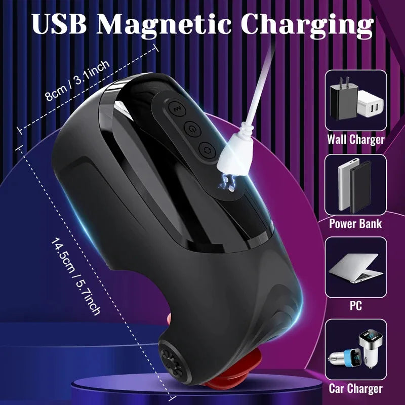 Male Rotating Licking Penis Trainer  Full Intelligent Men Tapping Lasting Glans  Exerciser Delay Endurance Vibrator Toys - buysextoyth