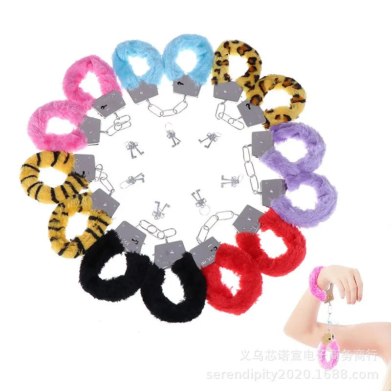 Fuzzy Plush Handcuffs  Soft Bondage Restraints for Couples Play  Adjustable  Comfortable - buysextoyth