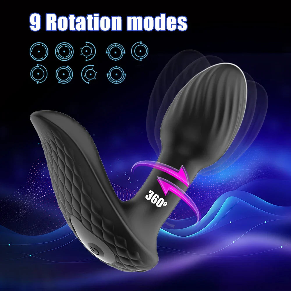 Wireless Remote 9 Modes Anal Plug Vibrator 360 Rotation Wearable Vibrating Butt Plugs Prostate Massage Adult Sex Toys For Women - buysextoyth