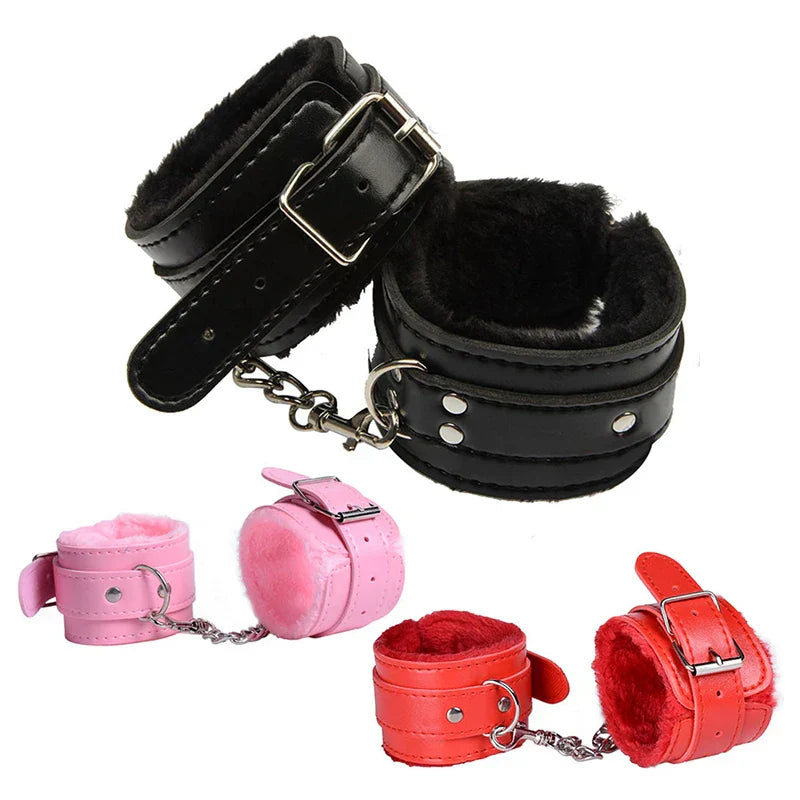 SM Handcuffs Sex Ankle Cuff BDSM Bondage Restraints Soft Plush Handcuff Adult Game 18+ Erotic Couple Sextoy Sex Supplies Shop - buysextoyth