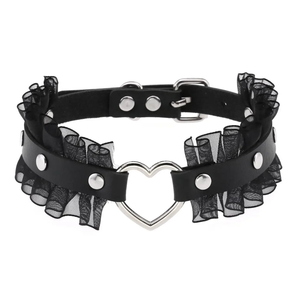 BDSM Different Style Fashion Punk Men Torques Necklace Gothic PU Leather Choker Collar Necklace Women Body Chain - buysextoyth