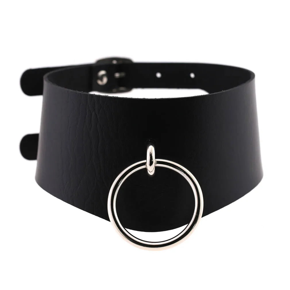 BDSM Different Style Fashion Punk Men Torques Necklace Gothic PU Leather Choker Collar Necklace Women Body Chain - buysextoyth