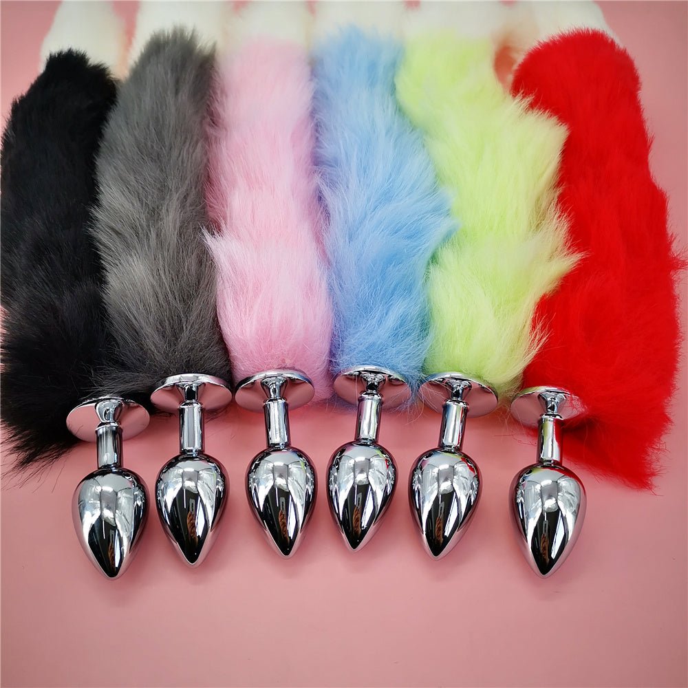 Soft Anal Plug Faux Fox Tail Cosplay Butt Plug Anal Sex Tail Stainless Smooth Steel Butt Plug Anal Sex Toys for Woman Couples - buysextoyth