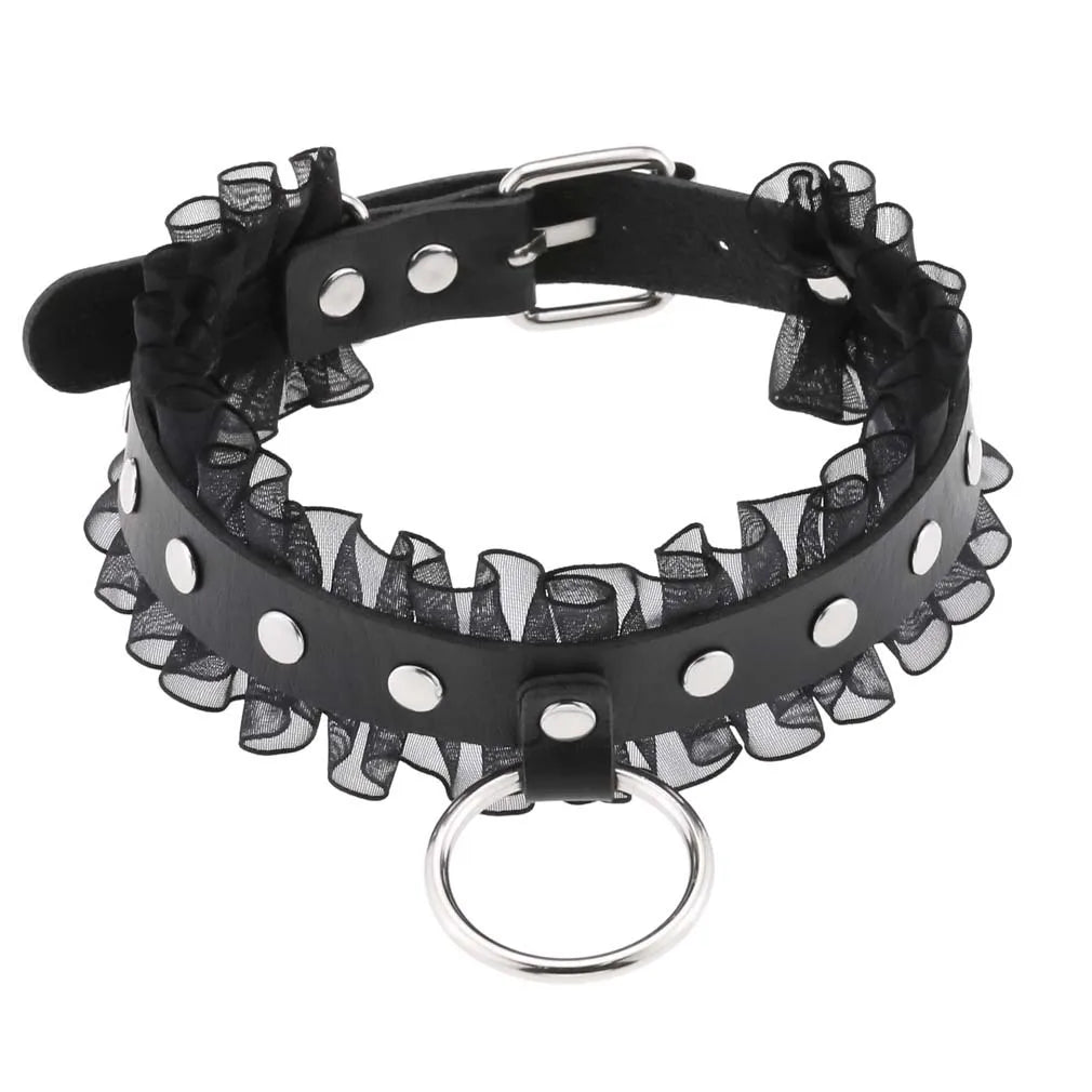 BDSM Different Style Fashion Punk Men Torques Necklace Gothic PU Leather Choker Collar Necklace Women Body Chain - buysextoyth