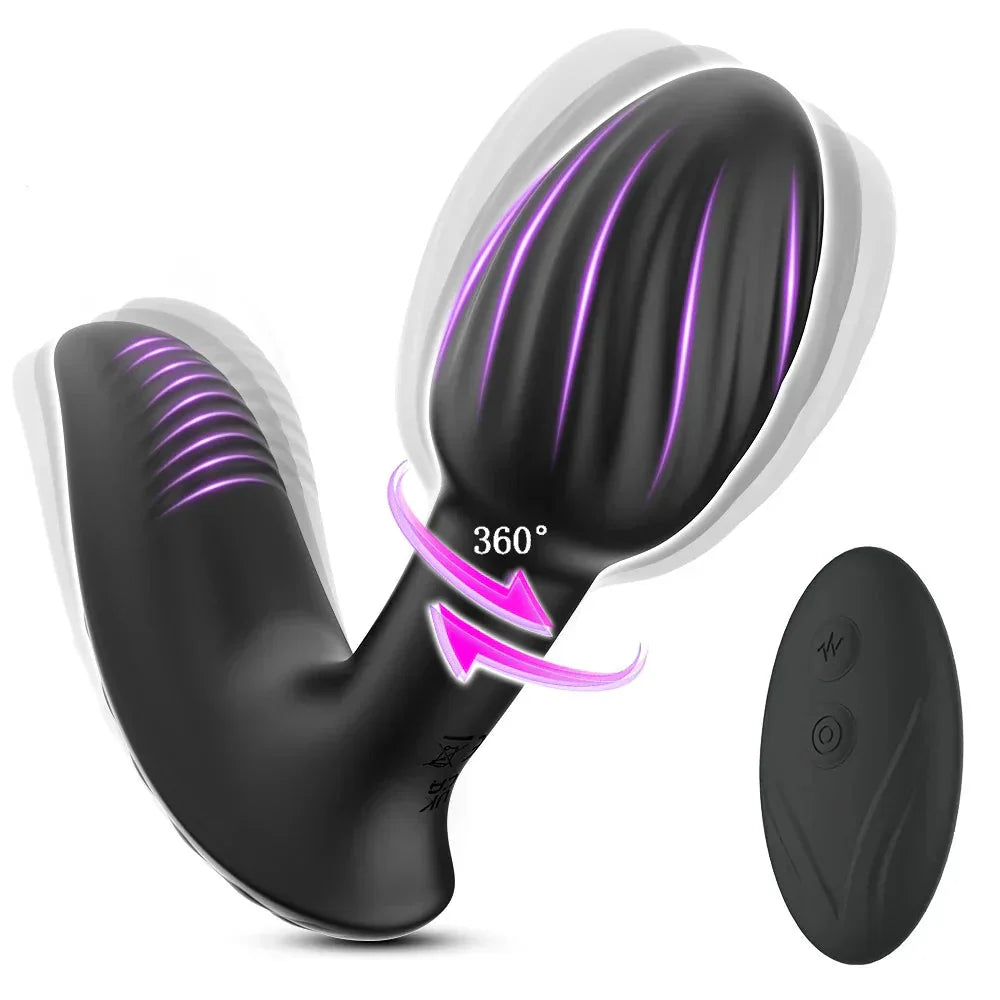 Wireless Remote 9 Modes Anal Plug Vibrator 360 Rotation Wearable Vibrating Butt Plugs Prostate Massage Adult Sex Toys For Women - buysextoyth
