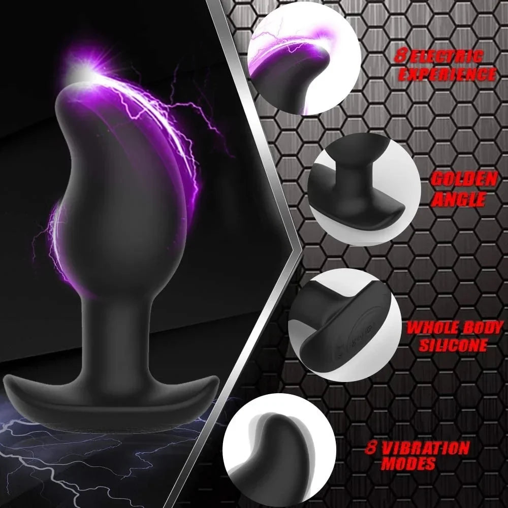 Anal Electric Shock Vibrators Vibrating Plug Anal Prostate Massager Electric Stimulation Butt Plug Sex Toys For Man Woman Couple - buysextoyth