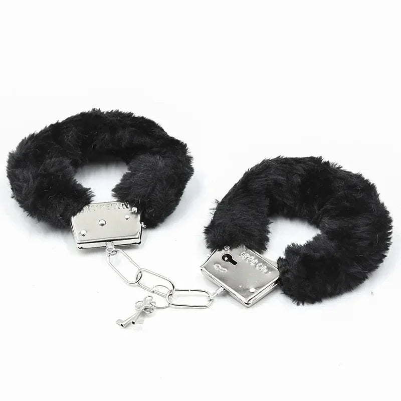 Fuzzy Plush Handcuffs  Soft Bondage Restraints for Couples Play  Adjustable  Comfortable - buysextoyth