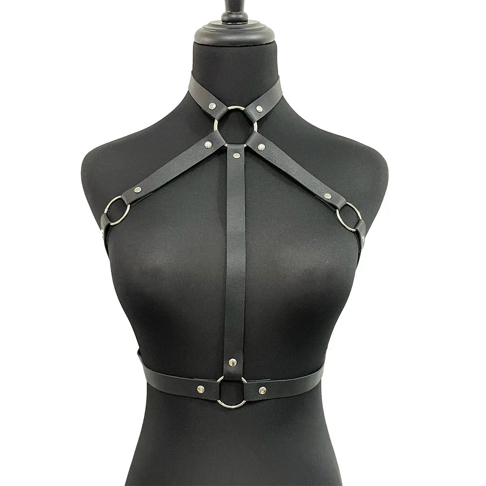 Women Sexy Harness Corset Leather Lingerie Bondage Belt BDSM Chest Harness Underwear Suspenders Erotic Fetish Clothing Sex Toys - buysextoyth
